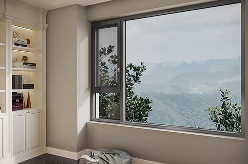 Алюминиевое створчатое окно с москитной сеткой (открывается наружу), GD135