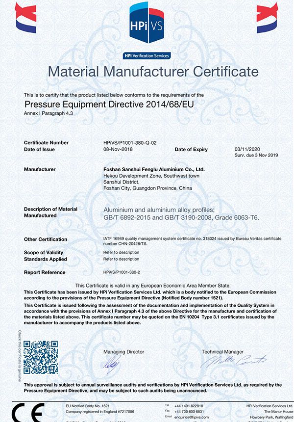 Сертификат PED